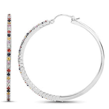 Load image into Gallery viewer, 2.24 Carat Genuine Multi Sapphire .925 Sterling Silver Earrings