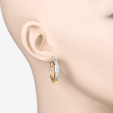 Load image into Gallery viewer, 2.66 Carat Genuine Blue Topaz and White Topaz .925 Sterling Silver Earrings