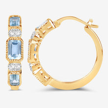 Load image into Gallery viewer, 2.66 Carat Genuine Blue Topaz and White Topaz .925 Sterling Silver Earrings