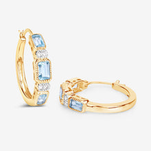 Load image into Gallery viewer, 2.66 Carat Genuine Blue Topaz and White Topaz .925 Sterling Silver Earrings