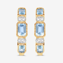Load image into Gallery viewer, 2.66 Carat Genuine Blue Topaz and White Topaz .925 Sterling Silver Earrings