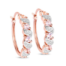 Load image into Gallery viewer, 0.98 Carat Genuine Morganite and White Topaz .925 Sterling Silver Earrings