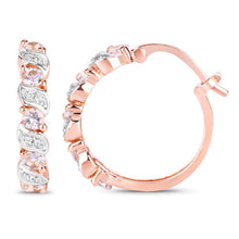 Load image into Gallery viewer, 0.98 Carat Genuine Morganite and White Topaz .925 Sterling Silver Earrings