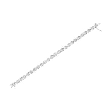 Load image into Gallery viewer, .925 Sterling Silver 1/4 Cttw Miracle Set Diamond "X" Link Bracelet (I-J Color, I3 Clarity) - 7.25"