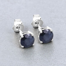 Load image into Gallery viewer, 1.70 Carat Genuine Blue Sapphire 10K White Gold Earrings