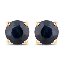 Load image into Gallery viewer, 1.70 Carat Genuine Blue Sapphire 10K Yellow Gold Earrings