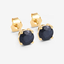 Load image into Gallery viewer, 1.70 Carat Genuine Blue Sapphire 10K Yellow Gold Earrings