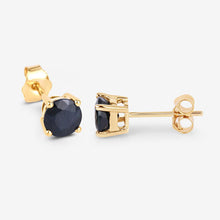 Load image into Gallery viewer, 1.70 Carat Genuine Blue Sapphire 10K Yellow Gold Earrings