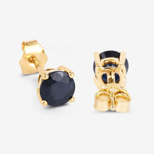 Load image into Gallery viewer, 1.70 Carat Genuine Blue Sapphire 10K Yellow Gold Earrings