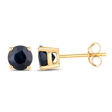 Load image into Gallery viewer, 1.70 Carat Genuine Blue Sapphire 10K Yellow Gold Earrings