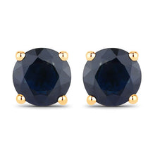 Load image into Gallery viewer, 1.70 Carat Genuine Blue Sapphire 14K Yellow Gold Earrings