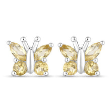 Load image into Gallery viewer, 0.88 Carat Genuine Citrine .925 Sterling Silver Earrings