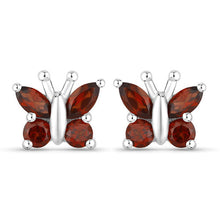 Load image into Gallery viewer, 1.28 Carat Genuine Garnet .925 Sterling Silver Earrings