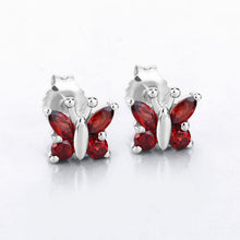 Load image into Gallery viewer, 1.28 Carat Genuine Garnet .925 Sterling Silver Earrings