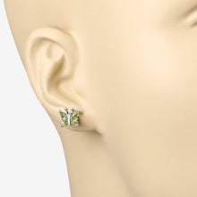 Load image into Gallery viewer, 1.00 Carat Genuine Peridot .925 Sterling Silver Earrings