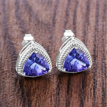 Load image into Gallery viewer, 4.24 Carat Genuine Tanzanite 14K White Gold Earrings