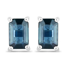 Load image into Gallery viewer, 0.80 Carat Genuine Blue Sapphire 14K White Gold Earrings