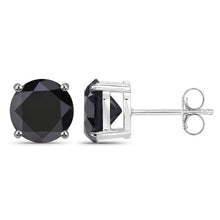 Load image into Gallery viewer, 4.25 Carat Genuine Black Diamond 14K White Gold Earrings