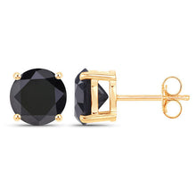 Load image into Gallery viewer, 4.91 Carat Genuine Black Diamond 14K Yellow Gold Earrings