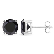 Load image into Gallery viewer, 3.48 Carat Genuine Black Diamond 14K White Gold Earrings