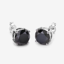 Load image into Gallery viewer, 4.25 Carat Genuine Black Diamond 14K White Gold Earrings