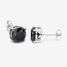 Load image into Gallery viewer, 4.25 Carat Genuine Black Diamond 14K White Gold Earrings