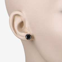 Load image into Gallery viewer, 3.84 Carat Genuine Black Diamond 14K Yellow Gold Earrings