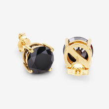 Load image into Gallery viewer, 4.30 Carat Genuine Black Diamond 14K Yellow Gold Earrings