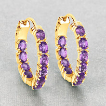 Load image into Gallery viewer, 3.20 Carat Genuine Amethyst .925 Sterling Silver Earrings