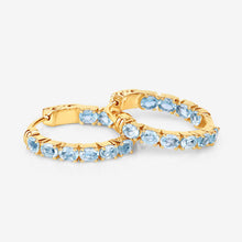 Load image into Gallery viewer, 3.80 Carat Genuine Blue Topaz .925 Sterling Silver Earrings