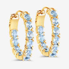 Load image into Gallery viewer, 3.80 Carat Genuine Blue Topaz .925 Sterling Silver Earrings