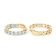 Load image into Gallery viewer, 3.80 Carat Genuine Blue Topaz .925 Sterling Silver Earrings