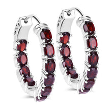 Load image into Gallery viewer, 4.00 Carat Genuine Garnet .925 Sterling Silver Earrings