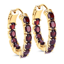 Load image into Gallery viewer, 4.00 Carat Genuine Garnet .925 Sterling Silver Earrings