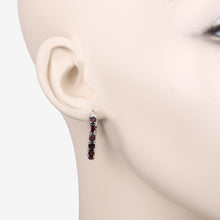 Load image into Gallery viewer, 4.00 Carat Genuine Garnet .925 Sterling Silver Earrings