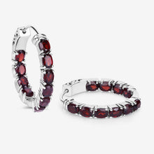 Load image into Gallery viewer, 4.00 Carat Genuine Garnet .925 Sterling Silver Earrings