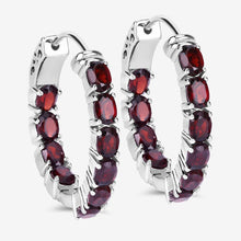 Load image into Gallery viewer, 4.00 Carat Genuine Garnet .925 Sterling Silver Earrings