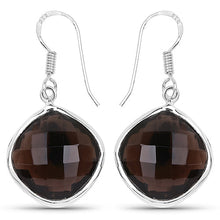 Load image into Gallery viewer, 22.80 Carat Genuine Smoky Quartz .925 Sterling Silver Earrings