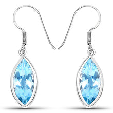 Load image into Gallery viewer, 9.76 Carat Genuine Blue Topaz .925 Sterling Silver Earrings
