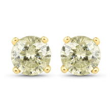Load image into Gallery viewer, 1.15 Carat Genuine LB Diamond 14K Yellow Gold Earrings
