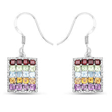 Load image into Gallery viewer, 4.32 Carat Genuine Multi Stones .925 Sterling Silver Earrings