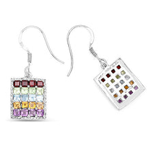 Load image into Gallery viewer, 4.32 Carat Genuine Multi Stones .925 Sterling Silver Earrings