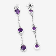 Load image into Gallery viewer, 2.04 Carat Genuine Amethyst .925 Sterling Silver Earrings