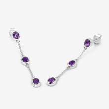 Load image into Gallery viewer, 2.04 Carat Genuine Amethyst .925 Sterling Silver Earrings