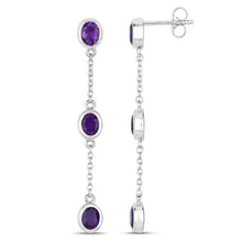 Load image into Gallery viewer, 2.04 Carat Genuine Amethyst .925 Sterling Silver Earrings