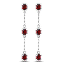 Load image into Gallery viewer, 2.70 Carat Genuine Garnet .925 Sterling Silver Earrings