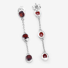 Load image into Gallery viewer, 2.70 Carat Genuine Garnet .925 Sterling Silver Earrings