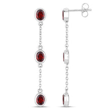 Load image into Gallery viewer, 2.70 Carat Genuine Garnet .925 Sterling Silver Earrings