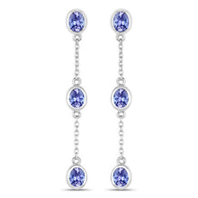 Load image into Gallery viewer, 1.98 Carat Genuine Tanzanite .925 Sterling Silver Earrings