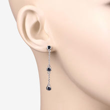 Load image into Gallery viewer, 0.66 Carat Genuine Blue Sapphire .925 Sterling Silver Earrings